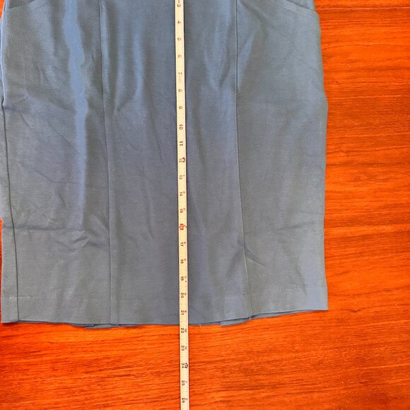 CABI Teal Blue Sigourney Side Zip Office Mini Pencil Skirt Style 3220 Size 10 - Picture 7 of 8